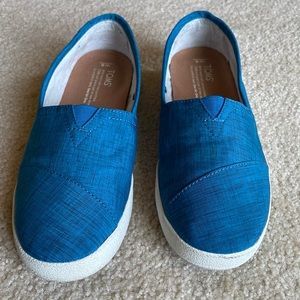 Toms Blue Brushed Nylon Avalon Slip-Ons